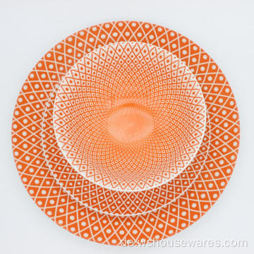Orangefarbenes Pad drucken europäische Muster -Abendessen Sets
